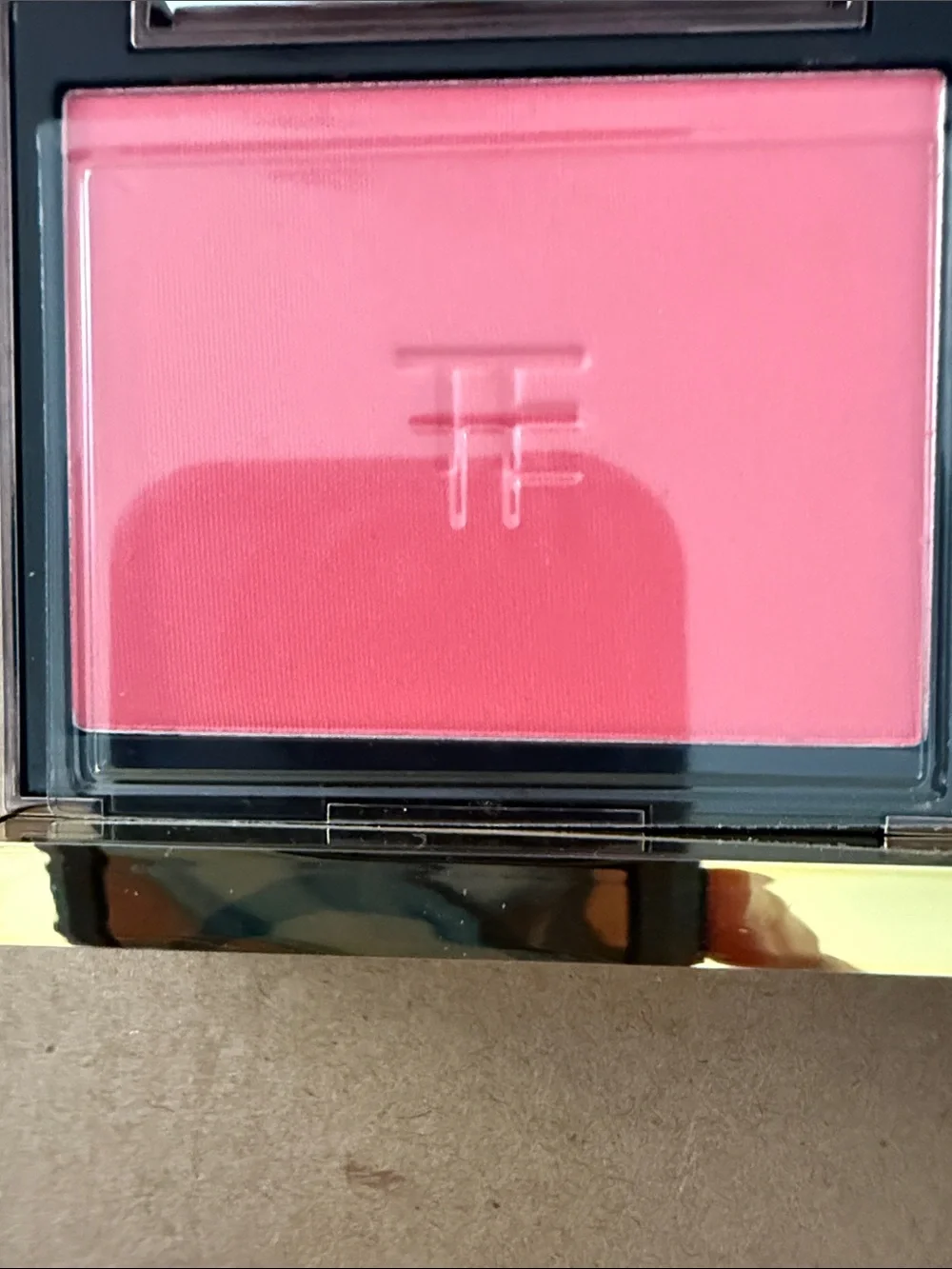 Tom Ford Brown Compact Case with Gold Accent